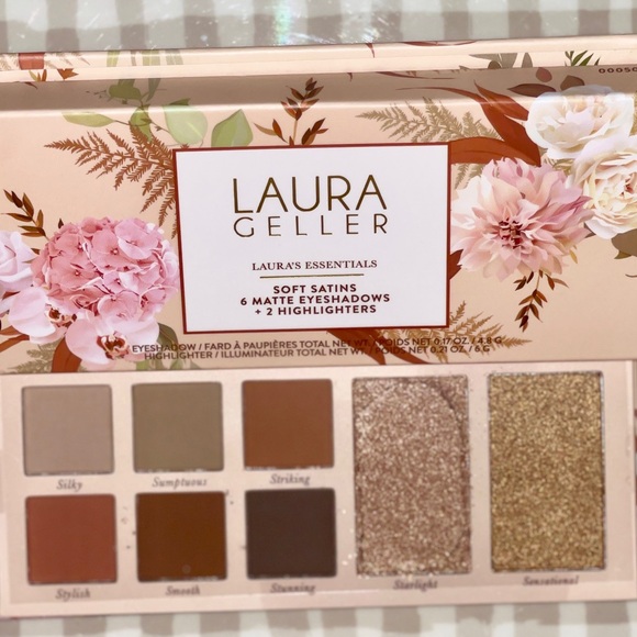 Laura Geller Essentials Soft Satins Palette 8-shades Eyeshadow & Highlighter - Picture 1 of 10